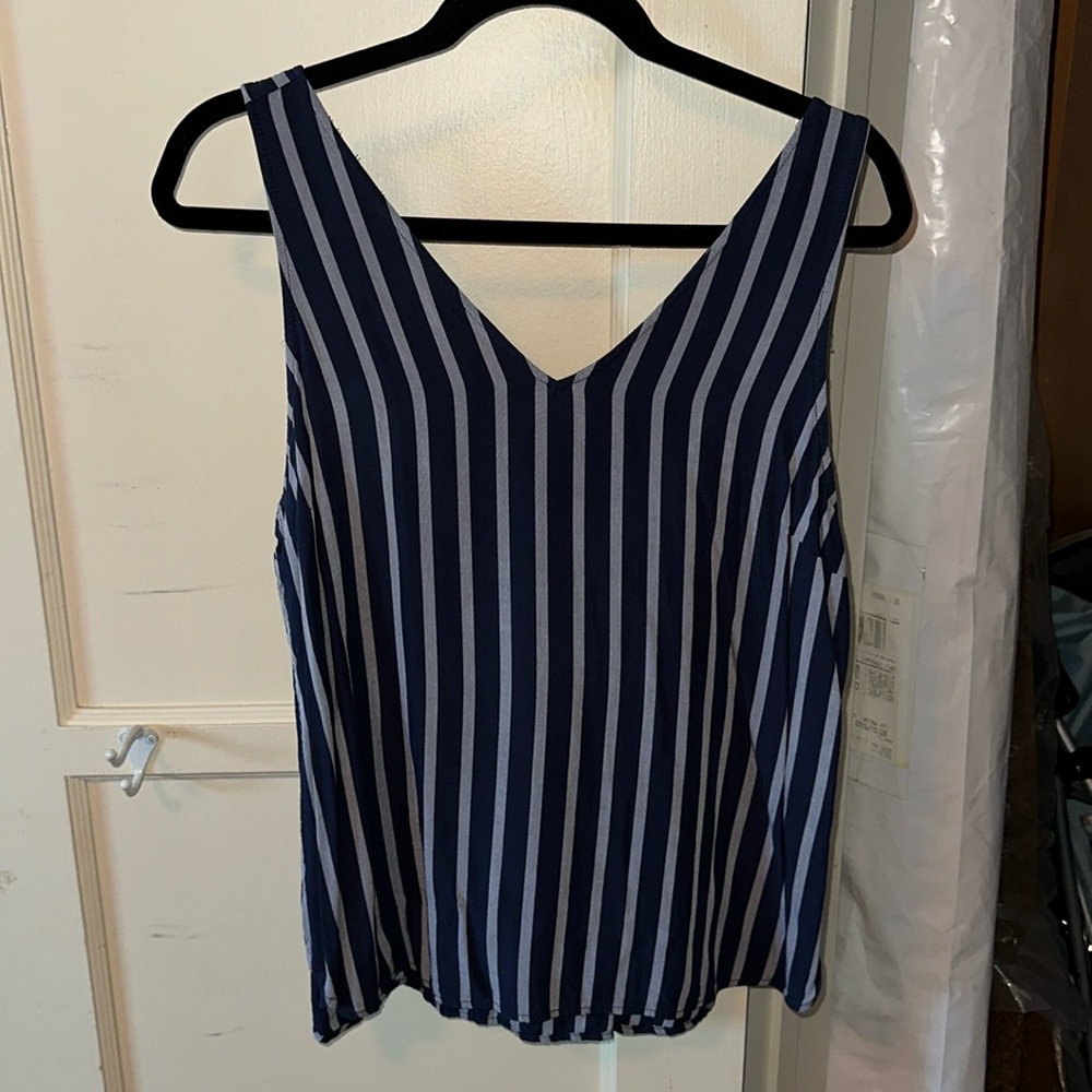 Blue and White Striped Tank 
Women’s L